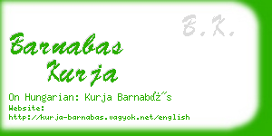 barnabas kurja business card